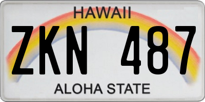 HI license plate ZKN487