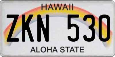 HI license plate ZKN530