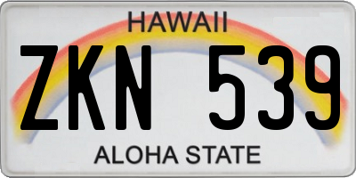 HI license plate ZKN539