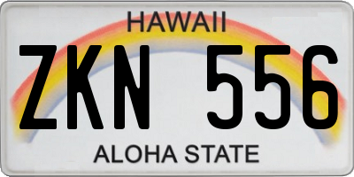 HI license plate ZKN556