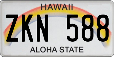 HI license plate ZKN588