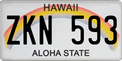 HI license plate ZKN593