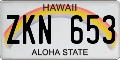 HI license plate ZKN653