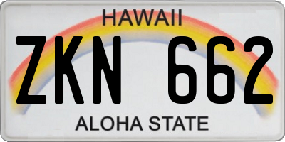 HI license plate ZKN662