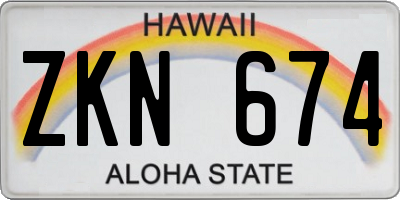 HI license plate ZKN674