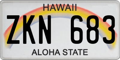 HI license plate ZKN683