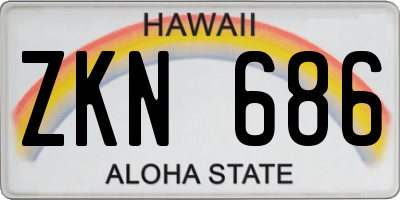 HI license plate ZKN686