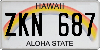 HI license plate ZKN687