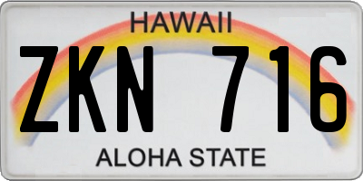 HI license plate ZKN716