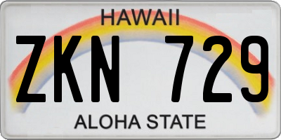 HI license plate ZKN729