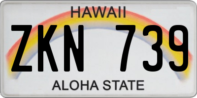 HI license plate ZKN739