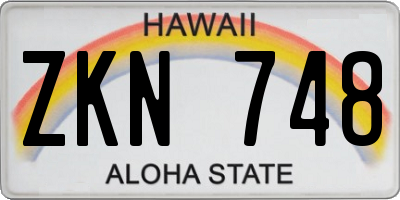 HI license plate ZKN748