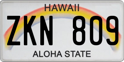HI license plate ZKN809