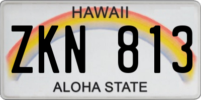 HI license plate ZKN813