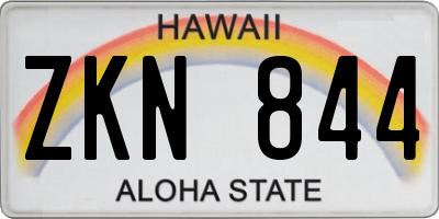 HI license plate ZKN844