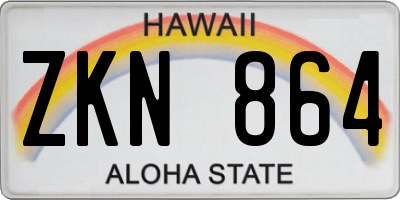 HI license plate ZKN864