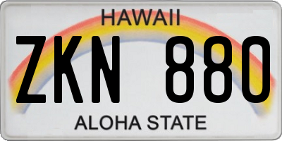 HI license plate ZKN880