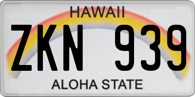 HI license plate ZKN939