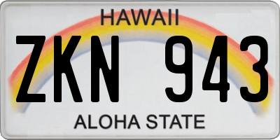 HI license plate ZKN943