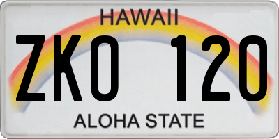 HI license plate ZKO120