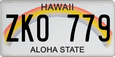 HI license plate ZKO779