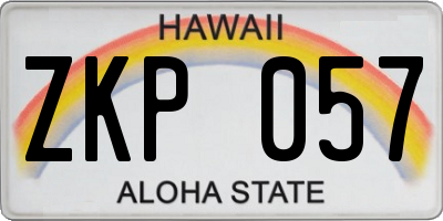 HI license plate ZKP057
