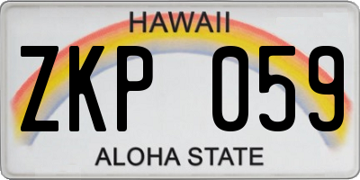 HI license plate ZKP059