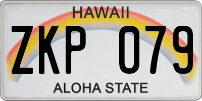 HI license plate ZKP079