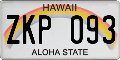 HI license plate ZKP093
