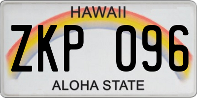 HI license plate ZKP096