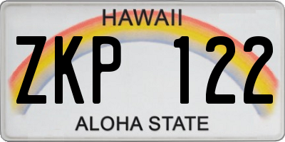HI license plate ZKP122