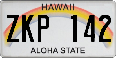 HI license plate ZKP142