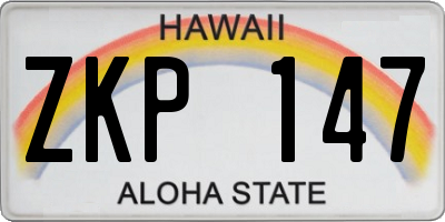 HI license plate ZKP147