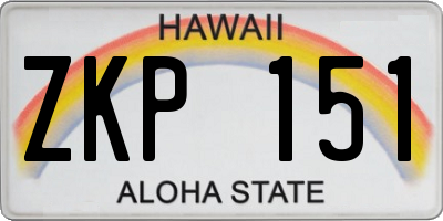 HI license plate ZKP151