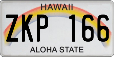 HI license plate ZKP166