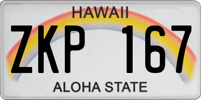 HI license plate ZKP167