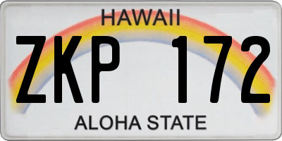 HI license plate ZKP172