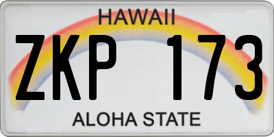 HI license plate ZKP173
