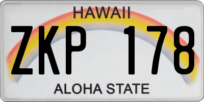 HI license plate ZKP178