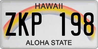 HI license plate ZKP198