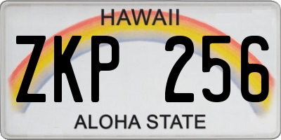 HI license plate ZKP256