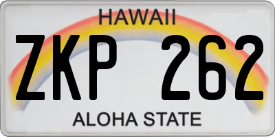 HI license plate ZKP262
