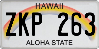 HI license plate ZKP263