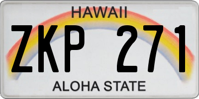 HI license plate ZKP271