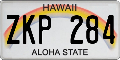 HI license plate ZKP284