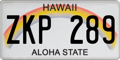 HI license plate ZKP289