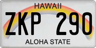 HI license plate ZKP290
