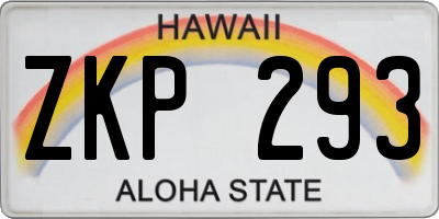 HI license plate ZKP293