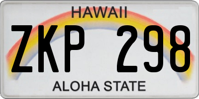 HI license plate ZKP298