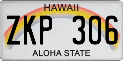 HI license plate ZKP306
